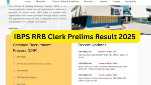 IBPS RRB Clerk Prelims Result 2025 Declared: Scorecard & Cut-Off Marks