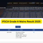 IFSCA Grade A Mains Result 2025