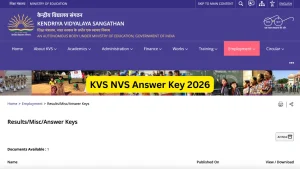 KVS NVS Answer Key 2026: Check Teaching & Non-Teaching Response Sheet