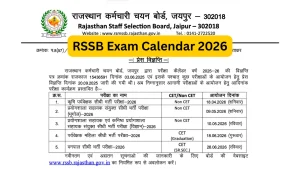 RSSB Exam Calendar 2026- Check CET & Non CET Exam Schedule