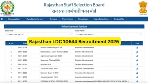 Rajasthan LDC 10644 Recruitment 2026 Notification-Apply for Clerk & Junior Assistant Posts